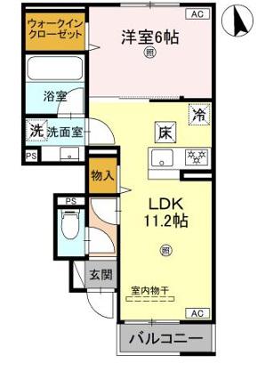 アンクレール(1LDK/1階)の間取り写真