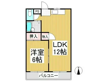 ラビットハウスコスモI(1LDK/3階)の間取り写真
