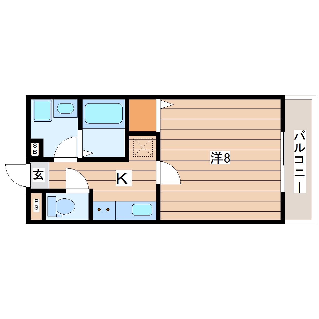 LUXES原町(1K/3階)の間取り写真