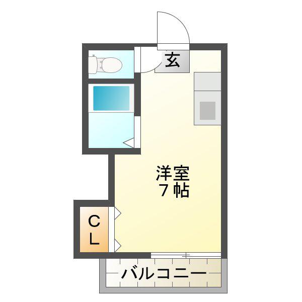 シャンブルK(ワンルーム/1階)の間取り写真
