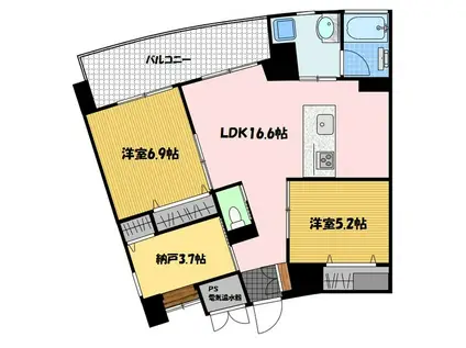 トレディアすわの杜(2SLDK/5階)の間取り写真