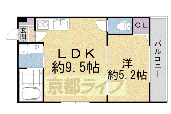 ERRI SUEGA(1LDK/3階)の間取り写真