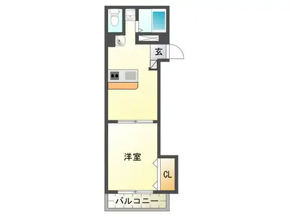 パウゼII(1LDK/3階)の間取り写真