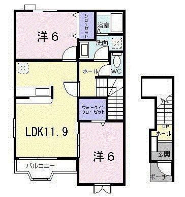 ネオインプレス(2LDK/2階)の間取り写真