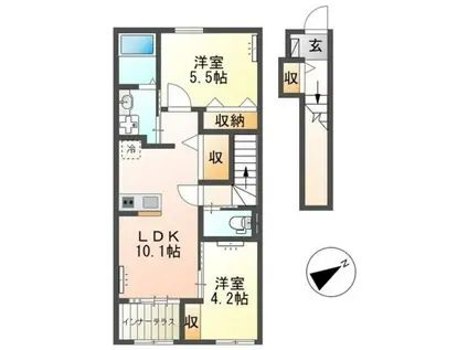 LIVE・DELIGHT(2LDK/2階)の間取り写真