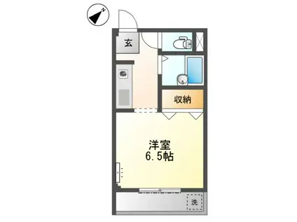 メロディーハイム(ワンルーム/1階)の間取り写真