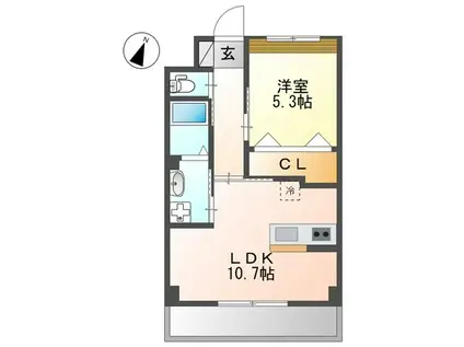 グランドパレス(1LDK/2階)の間取り写真