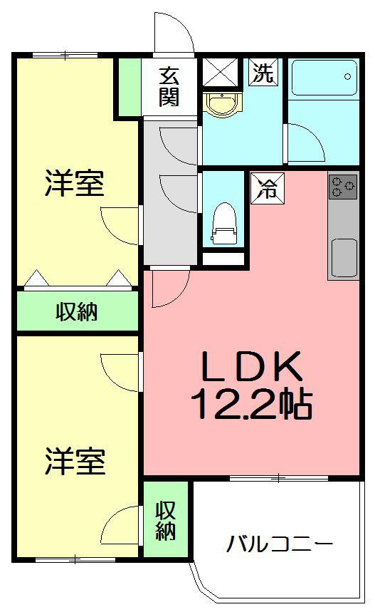 ラルジュテール(2LDK/3階)の間取り写真