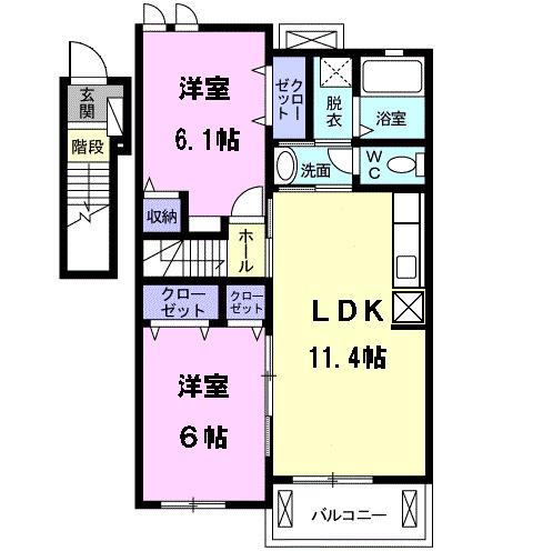 サンリット(2LDK/2階)の間取り写真