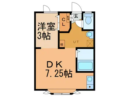 プランドールM(1DK/2階)の間取り写真