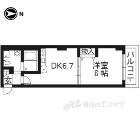 プリモフィオーレ室町(1DK/5階)の間取り写真