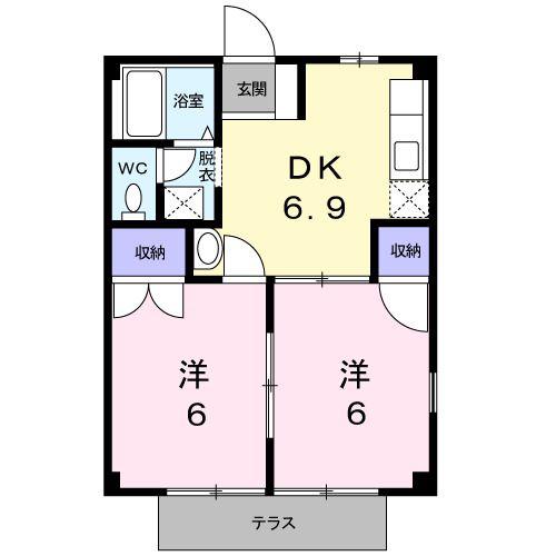 マザーグースI(2DK/1階)の間取り写真
