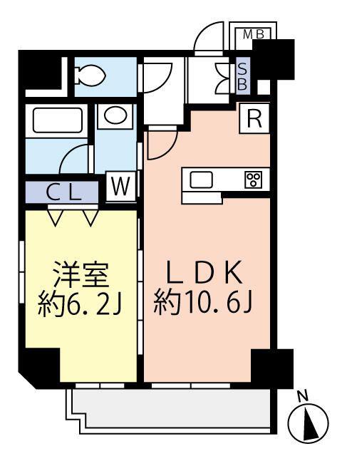 グランヴァン浅草橋駅前(1LDK/5階)の間取り写真