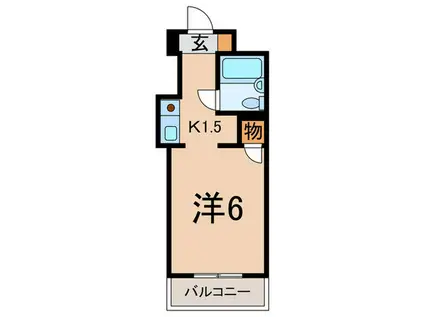 スカイコート品川第2(1K/2階)の間取り写真