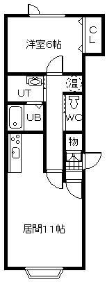コムハウスV(1LDK/1階)の間取り写真