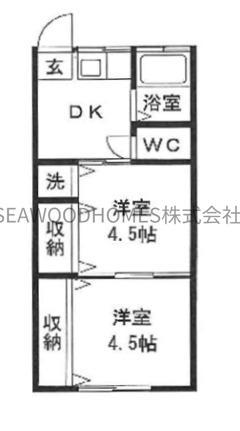 グリーンピア釜利谷(1DK/1階)の間取り写真