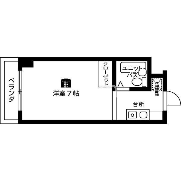 コリンノルド(ワンルーム/1階)の間取り写真