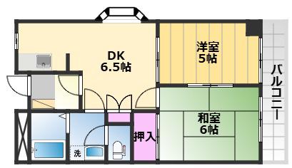 スパシーバ積川(2DK/1階)の間取り写真