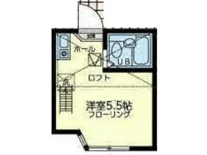 ユナイト南太田ケリースレーター(ワンルーム/2階)の間取り写真