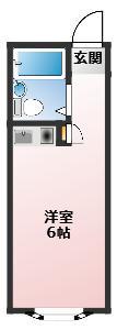 ベルメゾン美津(ワンルーム/2階)の間取り写真