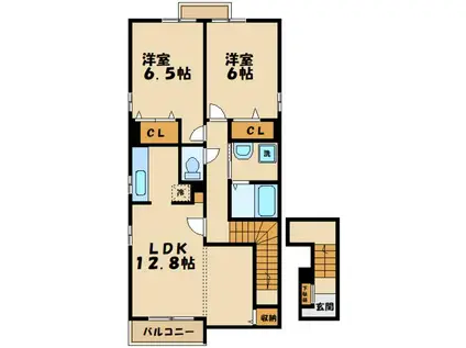 ルミエール(2LDK/2階)の間取り写真