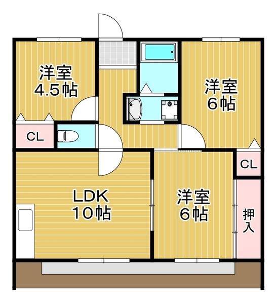 クレールコート(3LDK/1階)の間取り写真