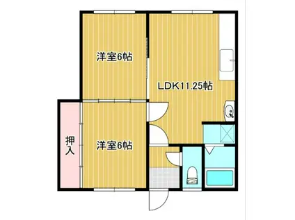 オホーツクマンション(2LDK/2階)の間取り写真