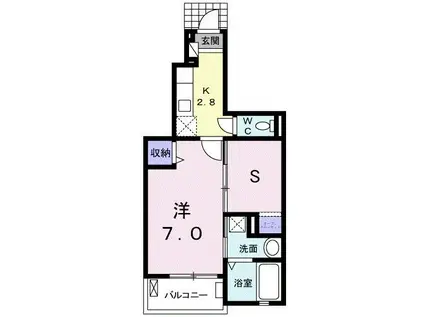 エスポワールI(1SK/1階)の間取り写真