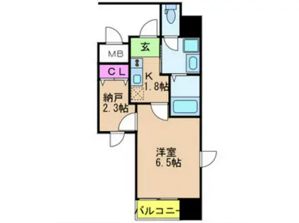 ONLYONE天六(1SK/1階)の間取り写真
