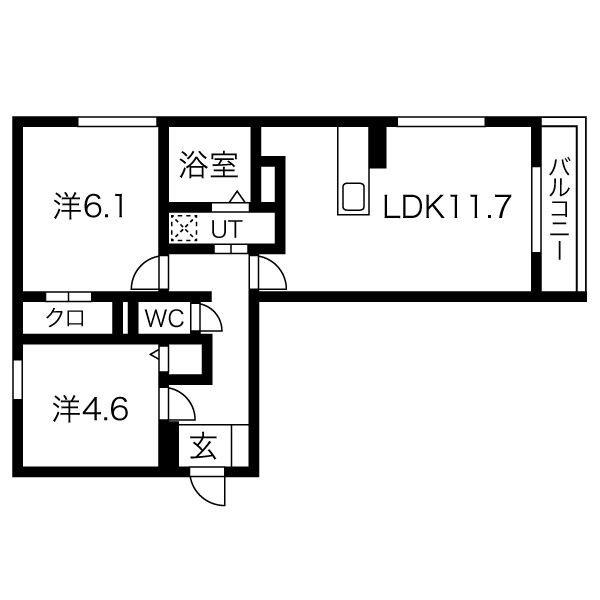 VILLA LE EUPHORIA AKASHI・OKUBOCHO(2LDK/1階)の間取り写真