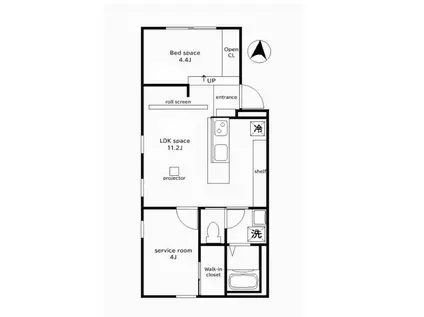 クリアル清澄白河(2LDK/2階)の間取り写真