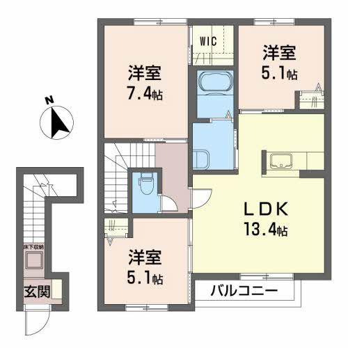 ボヌールIII(3LDK/2階)の間取り写真
