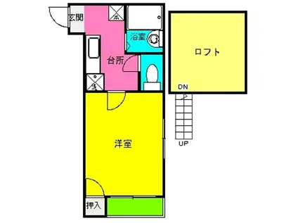 ミットリーベ・M(1K/1階)の間取り写真