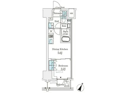 ベルファース神田神保町(1DK/8階)の間取り写真