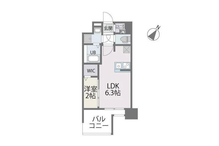 MODERN PALAZZO 博多デュオグランデウエスト(1DK/4階)の間取り写真