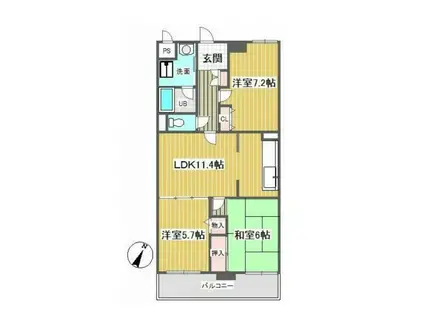 メゾン・プレミール(3LDK/9階)の間取り写真