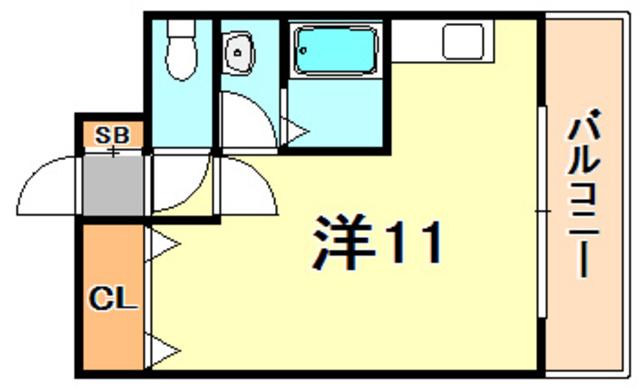 メゾンティファニー(ワンルーム/7階)の間取り写真