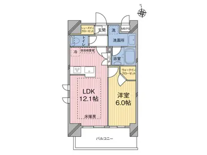 MODIER YOYOGI RESIDENCE(1LDK/4階)の間取り写真