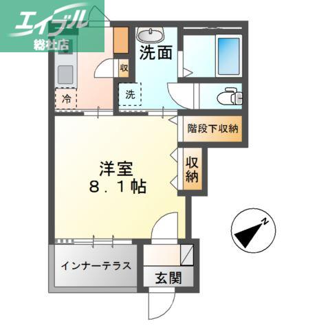 ルミエール K(1K/1階)の間取り写真