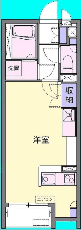 アザレア(ワンルーム/2階)の間取り写真