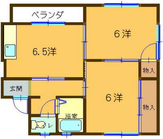 メゾン三宅(2DK/2階)の間取り写真