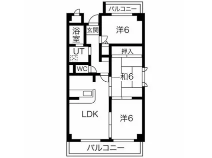 グレイスコート北条(3LDK/4階)の間取り写真