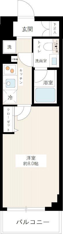 HYS CRECER 清澄白河(1K/3階)の間取り写真