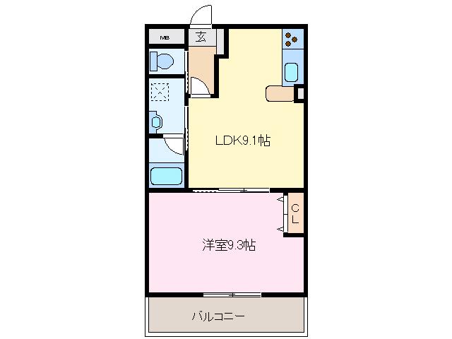シャトー・グラシューズ(1LDK/3階)の間取り写真