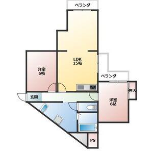 恵善マンション(2LDK/3階)の間取り写真