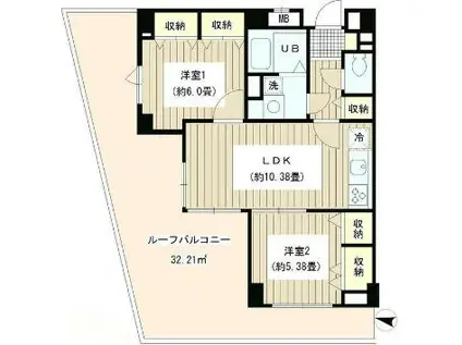 COLORS GARDEN(2LDK/2階)の間取り写真