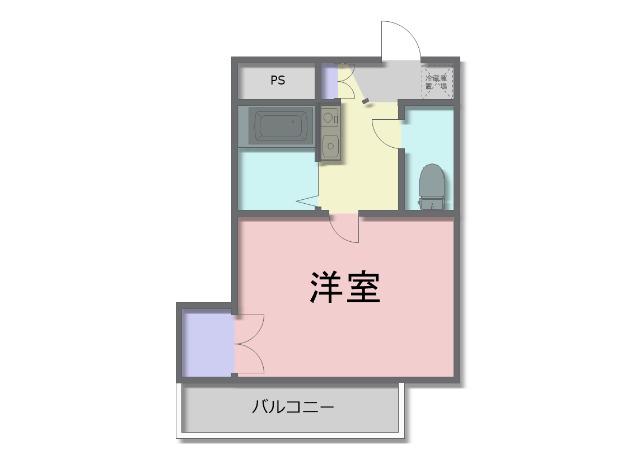 プラティークハイツ(1K/3階)の間取り写真