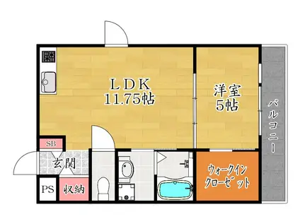 アークビルド1(1LDK/2階)の間取り写真