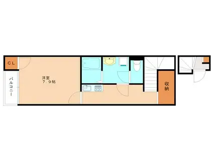 レオネクスト水晶館V(1K/2階)の間取り写真