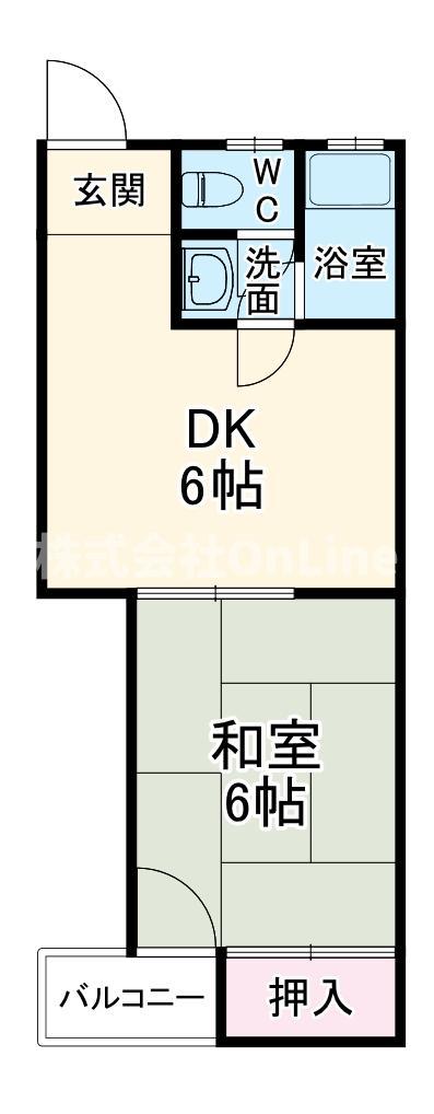 NOAハイツ高井田(1DK/5階)の間取り写真